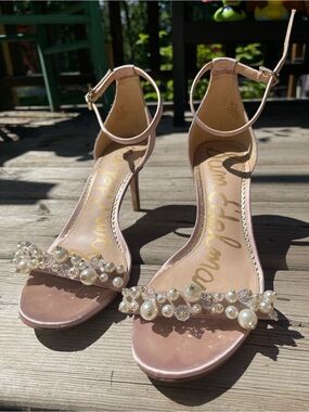 Sam Edelman Pink Platt Satin Heels - size 9